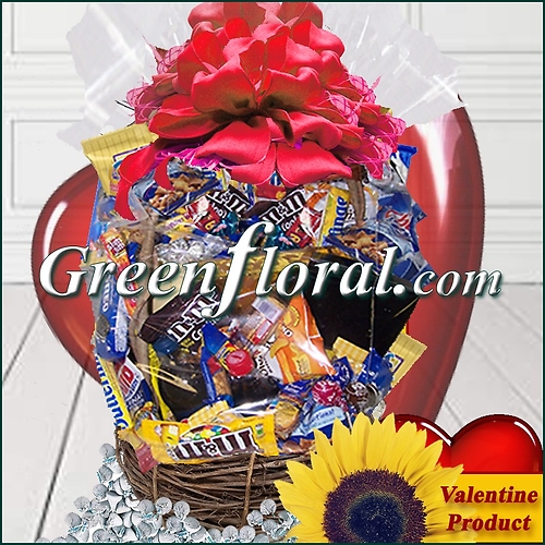 The Valentine Chocolate & Snack Food  Basket