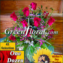 Mother\'s Day Classic Dozen Rose Vase (Available in 4 colors.)