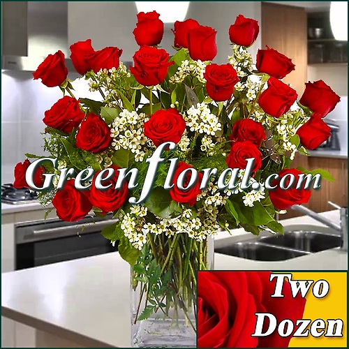 Two Dozen Rose Vase (Available in 4 colors.)