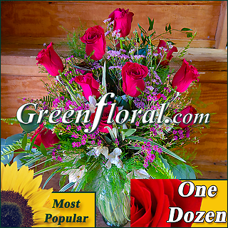Signature Dozen Premium Rose Vase (Available in 4 colors)