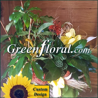 Double Plant Grapevine Log Basket (Custom Piece-FF2037-06)