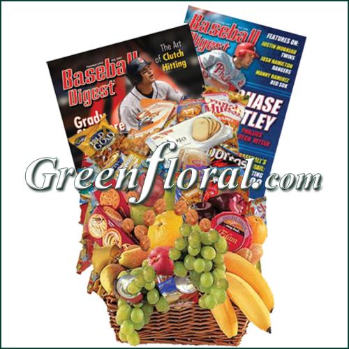 Baseball Fruit & Junk Food Combo Basket