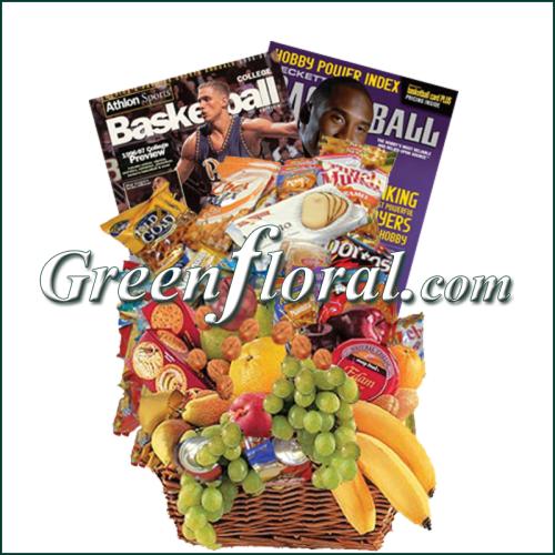 Basketball Fruit & Junk Food Combo Basket
