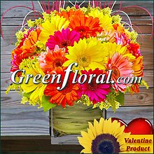 The Valentine Springrise Gerbera Cube