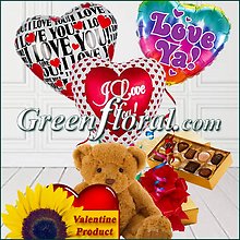 The Valentine Three I Love You Balloons, Teddy & Candy