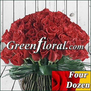 Four Dozen Rose Bowl Design (Available in 4 colors.)