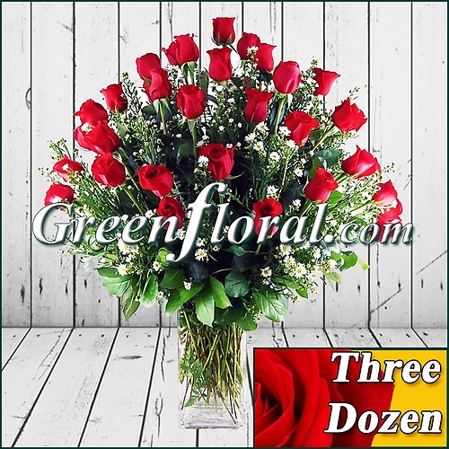 Three Dozen Rose Vase (Available in 4 colors.)