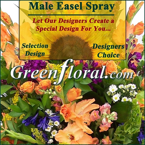 Our Designer\'s Male Sympathy Easel Spray Choice