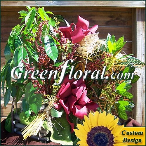 Double Plant Grapevine Log Basket (Custom Design-FF2037-03)