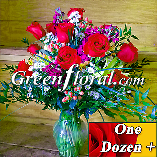 Dozen Premium Rose Vase Enhanced (Available in 4 colors)