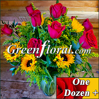 The Dozen Rose Vase with Suns