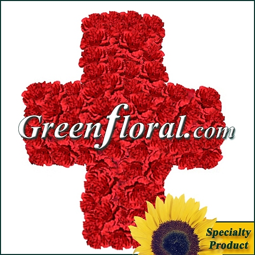 The Red International Cross Floral Emblem