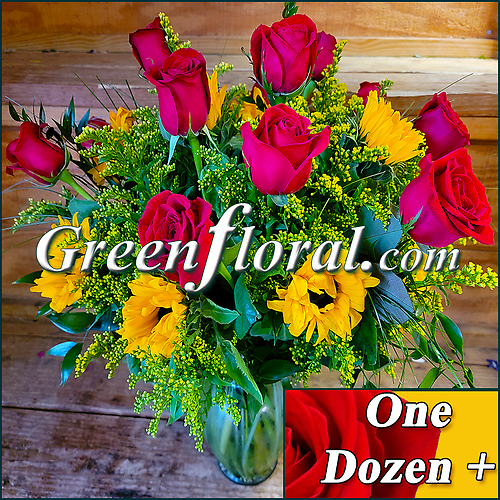 The Dozen Rose Vase with Suns