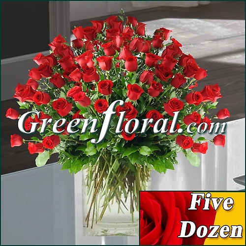 Five Dozen Rose Vase (Available in 4 colors.)