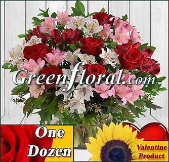 The Cameron Valentine Dozen Red Rose Bowl Design