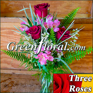 Three Rose Vase (Available in 4 colors.)
