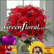 The Mother\'s Day 18 Rose Cylinder Vase. (Available in 4 Colors.)