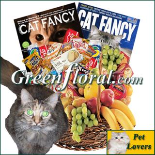 The Cat Lover\'s Fruit & Junk Food Basket Combo
