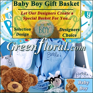 Our Designer\'s Baby Boy Gift Basket